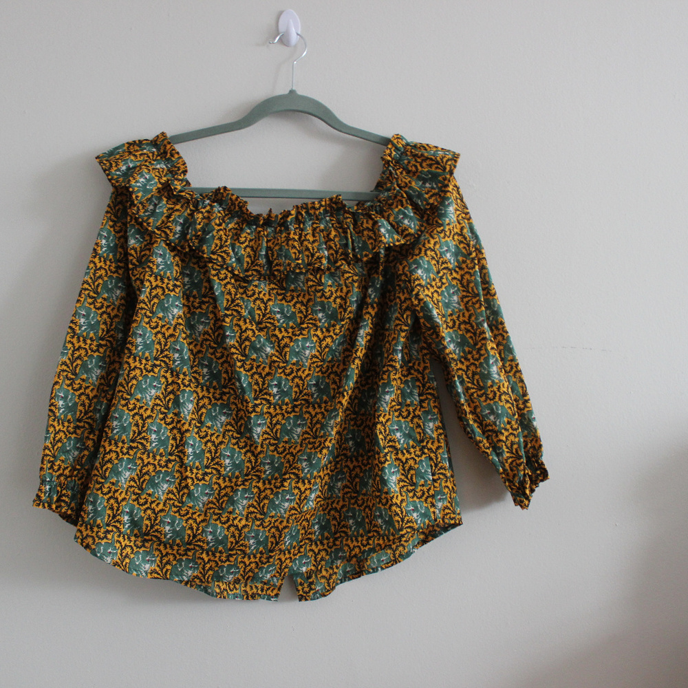 J. Crew Elephants Print Button Down Cold Shoulder - image 4